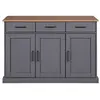Interlink Commode Oak Colori Bois massif Chêne gris laqué