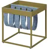 Interlink Table basse en métal laqué rose avec porte-journaux en laine bouillie 35 x 35 x 40 cm