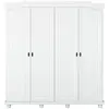 Armoire - INTERLINK - Ivy - Bois massif - 4 portes - Laqué blanc