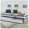 Interlink SAS Lit Vindas - AC-DÉCO - Lit gigogne en bois massif - Blanc - 90x200 cm - Sommiers inclus