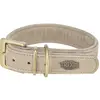 Trixie halsband voor hond pure leer lichtgrijs L-xl 52-63x4 cm