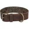 Trixie halsband hond rivet rustic vetleer donkerbruin