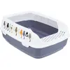 TRIXIE Litière pour chat Delio avec rebord - Gris/blanc avec motif imprimé
