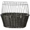 Trixie - Wilgen Fietsmand - Voorop - Met Kussen En Kap - Zwart - 50X41X35 cm