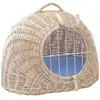 Panier de transport chat Aumüller en osier blanchi L50 l39 H44 cm avec...