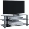 Meuble TV ZUMBO 110 - HOMELIFE24 - Verre Noir - Contemporain - Design ...