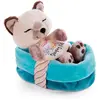 NICI 47893 Sleeping Pets Peluche Siam pour filles, garçons et bébés 12 cm   Chat en peluche pour câliner, jouer et dormir   Doudou confortable, beige
