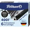 Pelikan, Cartouche de rechange + encrier, 4001 Tp/6 (Noir, 6 pcs)