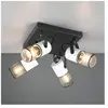 TRIO TOSH - Spot - Zwart-wit - excl. 4x E14 15W- Plafondspot - Houten ...