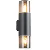 TRIO HOOSIC - Wandlamp - Zwart mat - excl. 2x E27 4W - Buitenverlichti...