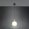 Trio Leuchten Suspension DIVA 319800108, Métal Laiton/Noir mat, Verre Blanc, excl. 1x E27