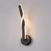 Applique murale LED pour couloir, métal noir mat, interrupteur, H 45,5...