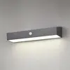 Applique murale LED pour couloir, noire, avec capteur, hauteur 30,5 cm