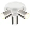 Plafonnier spot orientable en métal blanc nickel mat D30cm