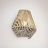 Applique murale LED lampe de couloir lumière papier fil marron batteri...