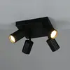 Plafonnier lampe de salon métal noir 4 flammes orientable GU10 W 20 cm