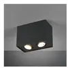 TRIO BISCUIT - Plafondlamp - Zwart mat - excl. 2x GU10 35W
