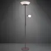 Lampadaire, verre, blanc, bras flexo, rouille, H 180 cm, GERRY
