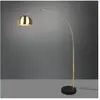 Trio Argentina Lampadaire Arc Moderne Laiton Mat avec Pédale