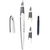 Parure Calligraphie : Stylo Plume Ergonomique Corps Blanc - 3 Plumes d...