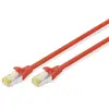 DIGITUS Câble LAN Cat 6A - 0,25m - RJ45 Câble réseau - S/FTP Blindé - Compatible Cat-6 & Cat-7 - Rouge