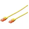 Digitus RJ45 Câble réseau, câble patch CAT 6 U/UTP 2.00 m jaune ignifu...