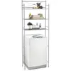 Idimex Etagère de salle de bain MARSA meuble de rangement au-dessus des toilettes wc ou lave-linge avec 3 tablettes, en métal laqué gris