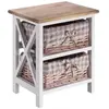 Table de chevet - IDIMEX - PERUGIA - 2 paniers - style campagnard - bo...