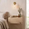 Idimex Chevet suspendu OCEANE, en bois coloris chêne artisan étagère murale avec 1 tiroir sans poignée