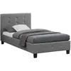 Lit simple capitonné TICO - IDIMEX - 90x190 cm - Gris - Strass