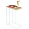 Idimex Bout de canapé DEBORA table d'appoint table à café table basse de salon cadre en métal blanc plateau en MDF décor chêne sonoma