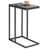 Idimex Bout de canapé DEBORA table d'appoint table à café table basse de salon cadre en métal gris et plateau rectangulaire en MDF gris mat