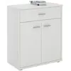 Idimex Buffet MONACO, commode meuble de rangement avec 1 tiroir et 2 portes, en mélaminé blanc mat