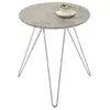 Idimex Table d'appoint benno, avec pieds en épingle métal chromé et décor béton gris
