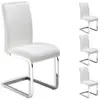 Lot de 4 chaises de salle à manger LETICIA - IDIMEX - Piètement chromé...