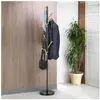 Idimex Porte-manteaux ZENO portant à vêtements sur pied en forme d'arbre, 6 crochets sur différentes hauteurs, en métal laqué noir-doré