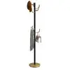 Idimex Porte-manteaux MILA portant pour vêtements sur pied hauteur 174 cm et 8 crochets, meuble d'entrée en métal laqué noir et or