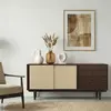Idimex Buffet en bois SIMONA L 175 cm coloris noyer avec 4 Tiroirs 2 P...