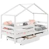 Lit cabane ENA - IDIMEX - Simple montessori 90x190 cm - Pin massif - B...