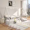 Lit cabane SILA 90x200 cm - IDIMEX - Montessori - Bois massif - Blanc