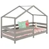 Lit cabane - IDIMEX - RENA - Pin massif lasuré gris - 90 x 190 cm