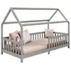 Lit cabane - IDIMEX - NINA - Bois massif - Gris - 90x190 cm