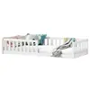 Idimex Lit enfant GUSTAVO lit au sol 90x200 cm d'inspiration Montessori, avec barrières de protection, en pin massif lasuré blanc