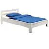 Idimex Lit simple en pin massif lasuré blanc THEO 120 x 200 cm pour enfant et adulte avec tête de lit