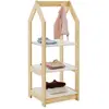 Idimex Étagère à vêtement enfant SALLY, garde-robe en pin massif montessori avec 3 étagères, penderie en bois couleur naturelle et blanc