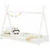 Lit enfant simple en bois ELIN - IDIMEX - 90 x 200 cm - Blanc - Tipi