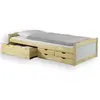 Idimex Lit fonctionnel rangements 90x200cm naturel blanc