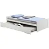 Idimex Lit gigogne LORENA 1 personne tiroir lit fonctionnel 90 x 200 cm pin massif lasuré blanc