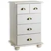 Idimex Commode COLMAR chiffonnier apothicaire rangement avec 4 tiroirs en pin massif lasuré blanc