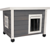 KERBL Maison pour chat Rustica - 57x45x43 cm - Gris
